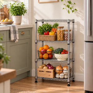 MZG - Estantes de Almacenamiento de Alambre de Acero Metálico Modernos, Multifuncionales y Desmontables, de 4 Niveles y 1000 lb de Capacidad, para Cocina - Product Image 2