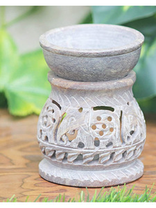 Most Attractive Soapstone Oil Burner Natural Gemstone Hand Carving Fragrance <b>Diffuser</b> Unique Gifting Purpose & Home Decoration - Product Image 2