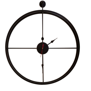 Reloj de pared de Metal negro de 24 pulgadas, marco doble hecho a mano, sala de estar moderno para, decoración de oficina, fábrica India Original - Product Image 1