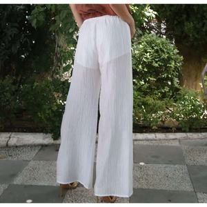 Lula สำหรับผู้หญิง Tencel กางเกงขากว้างดิบระบายอากาศ, กางเกงวิ่งเอวกลางสีซักสไตล์ลำลองสำหรับฤดูร้อนฤดูใบไม้ร่วงทำงาน XL S - Product Image 2