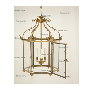Finest Quality <b>Brass</b> and Glass Hanging <b>Lantern</b> Customized Shape and Size Ramadan Kareem Hanging <b>Lantern</b> - Product Image 1