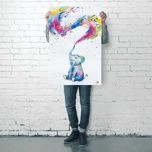 Affiche sur toile imprimée numériquement « Bébé Éléphant » de Marc Allante, décoration murale pour la maison, thème animaux - Product Image 1