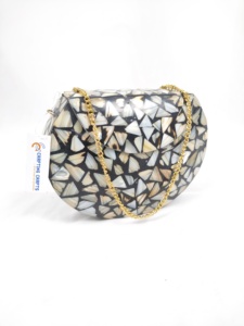 Women's Clutches Handmade Women's Clutch <b>Bag</b> with Mother of Pearl Inlay <b>for</b> <b>Sale</b> in <b>Bulk</b> From India - Product Image 4