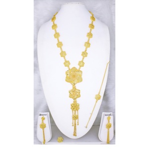 Parure de bijoux collier avec boucles d'oreilles en laiton plaqué or pur parure de bijoux collier design haute qualité Émirats arabes unis Dubaï - Product Image 4
