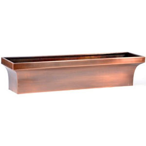 Jardinera Clásica de Acero Galvanizado con Recubrimiento de Cobre para Ventana, Decoración de Jardín Interior y Exterior con Orificios de Drenaje - Product Image 1