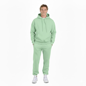 Ensemble survêtement homme personnalisé, sweat à capuche et jogging surdimensionnés, en molleton doux et épais, tenue de sport deux pièces - Product Image 3