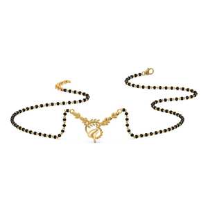 Collar con Colgante Mangal Sutra de Estilo Tradicional de 18K para Uso Diario para Mujer, Cadenas con Diseño Étnico Minimalista - Product Image 3