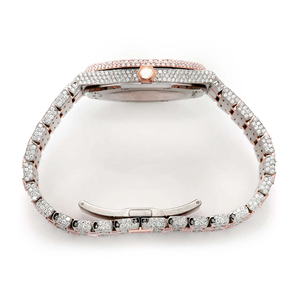 Reloj de Acero Inoxidable con Movimiento de Cuarzo y Moissanita VVS1, Estilo Hip Hop, Totalmente Cubierto de Piedras, Correa Negra - Product Image 4