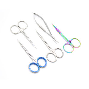 Ciseaux à cuticules extra-affûtés en acier inoxydable pour manucure russe, à ressort, à lame courbée, pour droitiers, pour nail art - Product Image 1