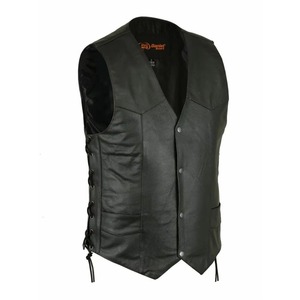 Chaleco de cuero para hombre, ropa de calle elegante para motorista, chaqueta Retro sin mangas, ropa informal ajustada clásica Vintage - Product Image 3