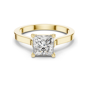 Bague solitaire en diamant de laboratoire taille princesse 1,00 carat pour femme, clarté VVS-VS EF, or 18 carats, 14 carats, 10 carats et argent 925, rose - Product Image 1