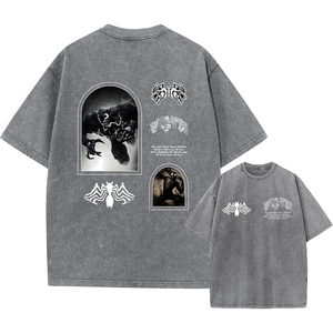 เสื้อยืดลำลองแขนสั้นสำหรับผู้ชายเสื้อแนวสตรีทแวร์ผ้าฝ้ายซัก100% วินเทจขนาดใหญ่ลายการ์ตูนกราฟิก - Product Image 6