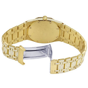 Iced Out Moissanite Quartz Two Tone Thorns <b>Watch</b> Case with Glass Dial - Product Image 5