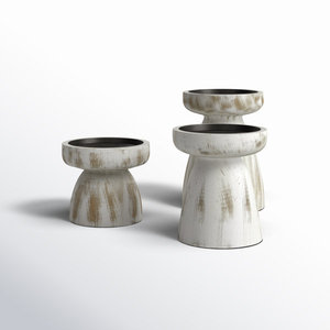 Ensemble de 3 bougeoirs en bois fabriqués à la main de qualité supérieure Décoration de table haute vente Décoration de Noël d'hôtel et autres occasions - Product Image 3