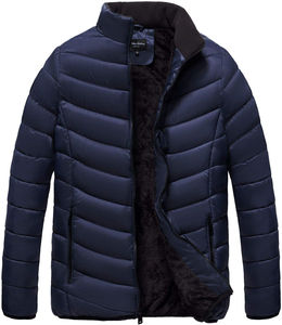 Wholesale <b>Cheap</b> Price Warm <b>Puffer</b> Mens Bomber <b>Jackets</b> Winter Custom Outdoor Coats Stand Collar Front Logo - Product Image 4