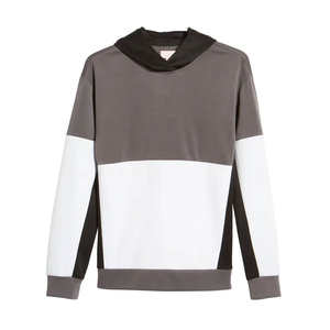 Sudadera con Capucha Color Block para Hombre, Gris, Blanco, Negro, Informal, Suave, Cómoda, de Manga Larga, Estilo Urbano y Moderno - Product Image 1