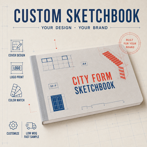 Quaderno da disegno architettonico LABON personalizzato <span class=keywords><strong>A4</strong></span> per piani urbani, paesaggi, facciate, scale e studio spaziale, grigio, arancione, blu navy - Product Image 1