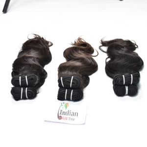 Extensions de cheveux humains indiens naturels, couleur noire, ondulation naturelle, cuticules alignées, sans traitement chimique, prix de gros - Product Image 4