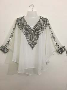 Precio a granel oferta nuevo trabajo hecho a mano de lujo bordado con cuentas Georgette multicolor Dubai corto Kaftan marroquí fiesta desgaste señoras Maxi - Product Image 6