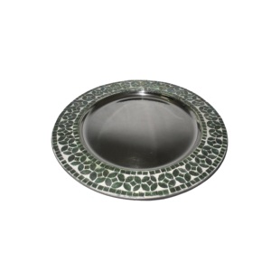 Assiette de présentation brillante avec bordure décorative pour mariage, hôtel, restaurant, traiteur, utilisation en métal - Product Image 5