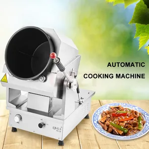 Máquina de freír a Gas, Robot de cocina automático giratorio, Wok para restaurante