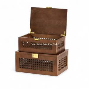 Caja de Almacenamiento de Ratán Vietnamita Hecha a Mano con Acabado Natural para la Organización del Hogar y Necesidades de Almacenamiento Diario - Product Image 2