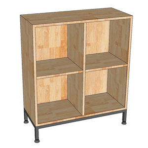 Archivador de Oficina Minimalista de Madera de Caucho THS68066 70x70x30cm Independiente para Oficina, Taller, Almacén, Gimnasio, Almacenamiento de Archivos - Product Image 4