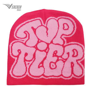 Fabricación personalizada con logotipo All Over Print Diseñador Acrílico Unisex Jaquards Estilo gráfico Jacquard Beanie Hats - Product Image 6