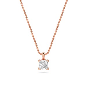 Pendentif solitaire en diamant taille princesse 0,30 ct, diamant cultivé en laboratoire, en platine, pour cadeau de mariage ou d'anniversaire - Product Image 1