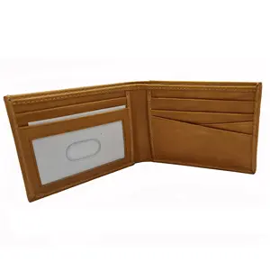 Portefeuille élégant pour hommes portefeuille en cuir véritable de couleur beige pour hommes dernière 2024 avec plusieurs poches pour cartes