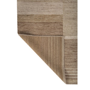 Tapis en laine fait main beige brun, géométrique abstrait, rectangulaire, pour couloir et chambre, Hwl-431, tapis tissé à la main Contour - Product Image 5