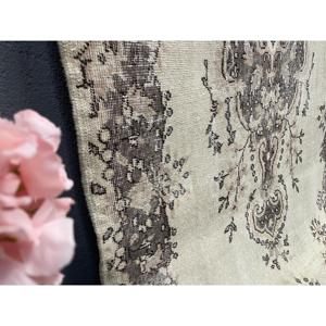 Vintage Rug, Area 3.9x7 ft Turkish Rug, <b>Brown</b> Ikat <b>Wool</b> Rug - Product Image 4