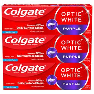 Dentifrice blanchissant pour les dents Optic White Purple - Sans fluorure à base de plantes - Utilisation à domicile - 4,2 oz - Packs en gros - Product Image 1