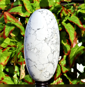 Lingam-piedra blanca Natural de la mejor calidad, piedra de howlita blanca turquesa curativa, piedra de meditación geométrica - Product Image 6