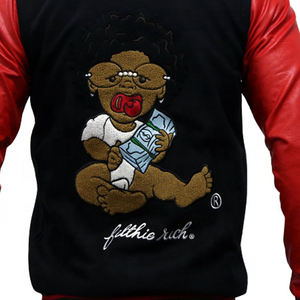 Chaqueta universitaria de alta calidad personalizada OEM, chaqueta de béisbol con bordado de chenilla en contraste de peso pesado, chaqueta Lightman - Product Image 6