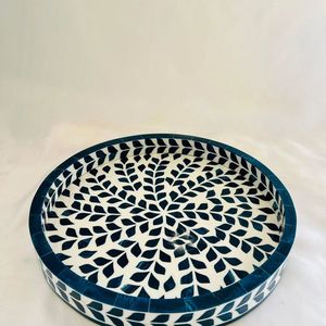 Plateau de service en agate incrusté d'os Artisan pour cuisine et table - Product Image 1