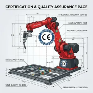 Robot de soudage MIG BORUNTE BRTIRUS1820A avec une charge utile de 20 kg pour la fabrication industrielle en usine, portée de 1850 mm - Product Image 6