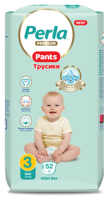 Pañales Desechables para Bebé Perla, Modelo Midi, Estampados, 100% Algodón, Inserto Suave al Tacto, para Bebés Activos, Superficie Seca, Prevención de Fugas 3D