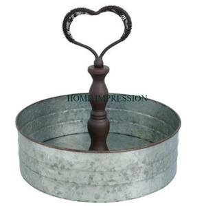 Plateau galvanisé de luxe personnalisable poli brillant avec poignée en corde pour la décoration de jardin à la maison disponible en gros pour commande en gros - Product Image 2