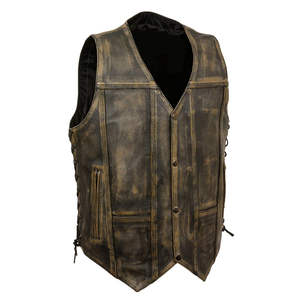 เสื้อกั๊กหนังแท้ผู้ชาย เสื้อกั๊กมอเตอร์ไซค์หนังแท้ ขายส่งจากโรงงาน ราคาถูก - Product Image 5