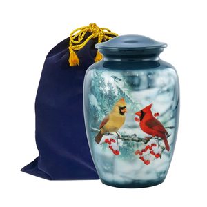 Aluminium Cremation <b>Urns</b> Blue Fire Funeral Accessories Metal Ashes <b>Jar</b> With Engraving Band - Product Image 6