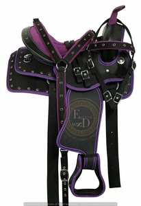 Marca SAISHAS, Juego de Silla de Montar Sintética Occidental Personalizable, Ligera, Duradera, Cómoda, de Primera Calidad, para Carreras de Barriles y Rodeo - Product Image 2
