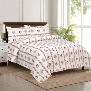 Indian Handmade 100% Cotton Printed Costume size Bed Sheet Bedding set Available at Bulk price