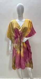 Caftan Robe Longue Robe Maxi Vêtements Africains Tie Dye Cordon Réglable Femme Fit Swim Wear Caftan Court Plage Vacances Fête - Product Image 6