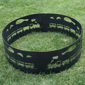 Vente chaude espace motif découpe Laser nouveau Design prenant assemblage facile anneau de feu en métal noir pour jardin décoratif utilisation extérieure - Product Image 5
