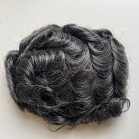 Prothèse capillaire pour hommes 1b40 gris, base Q6 en dentelle avec système de remplacement en PU, solution pour la perte de cheveux chez les hommes âgés, aspect naturel