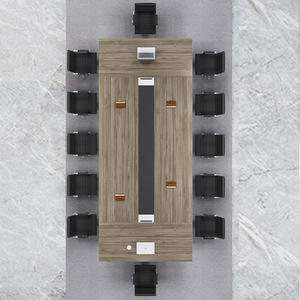 Modern Minimalist Boardroom Conference Table Large Luxury Executive Office <b>Desk</b> Modular Team <b>Workstation</b> Aluminum Legs - Product Image 3