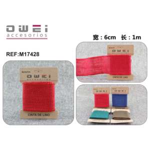 Ceinture en tissu Lin-en 6cm * 1m 12u/c - Product Image 1