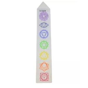 Varitas de selenita con grabado de Reiki, cristal de la mejor calidad, 7 Chakras, Torre selenita, punto, símbolo de Reiki, venta al por mayor - Product Image 3