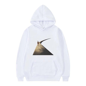 Sudadera con capucha extragrande de algodón 100% para hombre, talla grande, hombro caído con serigrafía, sin cuerdas, transpirable, holgada para invierno - Product Image 1